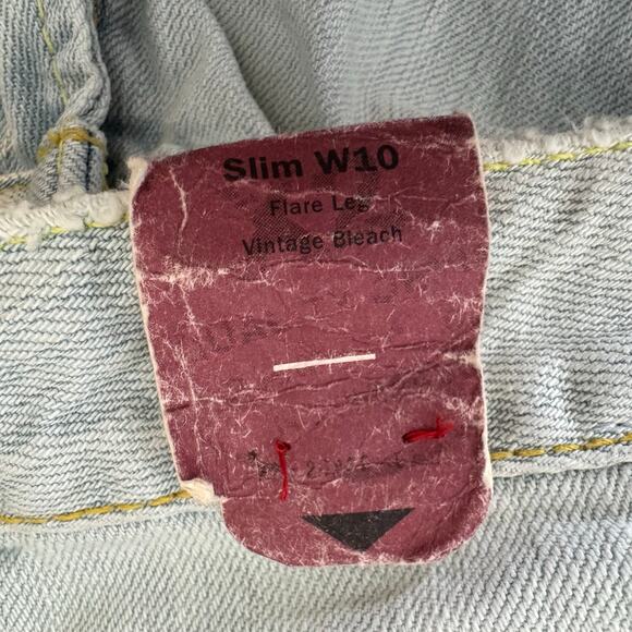 NWT Express Jeans Flare Leg Women’s Sz 8 Vintage Bleach Wash Cotton Western Boho - Picture 14 of 15